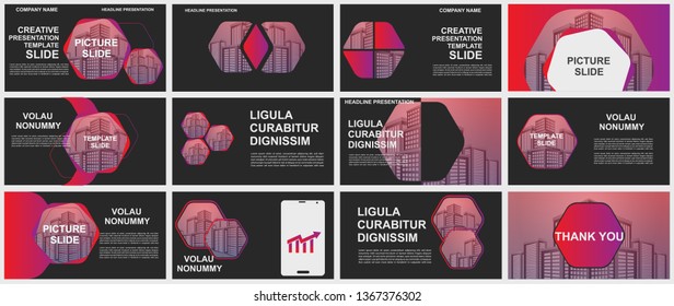 Presentation and slide layout background. elements for slide presentations on a black Background. Use for business annual report, brochure, flyer, marketing, leaflet, advertising, modern style.Vector