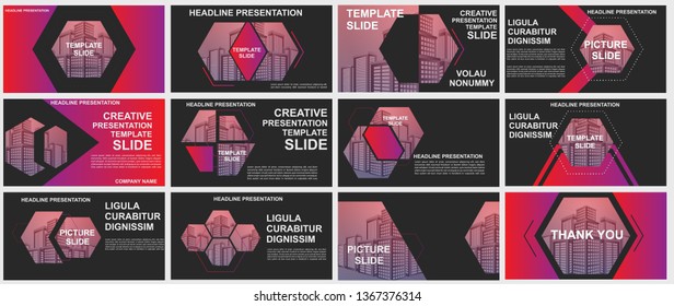 Presentation and slide layout background. elements for slide presentations on a black Background. Use for business annual report, brochure, flyer, marketing, leaflet, advertising, modern style.Vector