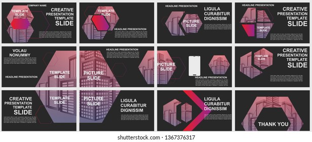 Presentation and slide layout background. elements for slide presentations on a black Background. Use for business annual report, brochure, flyer, marketing, leaflet, advertising, modern style.Vector