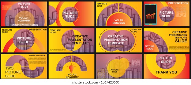 Presentation and slide layout background. elements for slide presentations on a yellow Background. Use for business annual report, brochure, flyer, marketing, leaflet, advertising, modern style.Vector