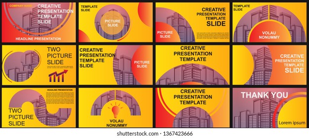 Presentation and slide layout background. elements for slide presentations on a yellow Background. Use for business annual report, brochure, flyer, marketing, leaflet, advertising, modern style.Vector