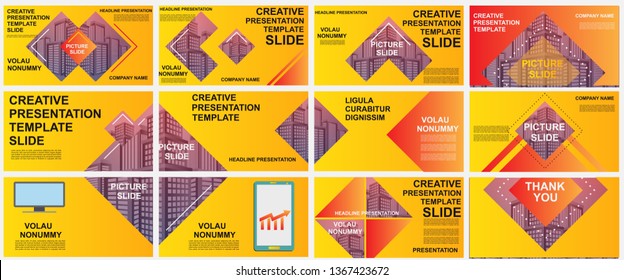 Presentation and slide layout background. elements for slide presentations on a yellow Background. Use for business annual report, brochure, flyer, marketing, leaflet, advertising, modern style.Vector