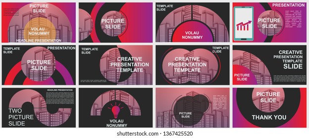 Presentation and slide layout background. elements for slide presentations on a black Background. Use for business annual report, brochure, flyer, marketing, leaflet, advertising, modern style.Vector