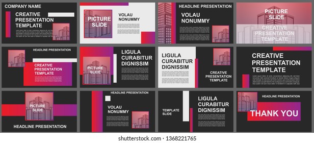 Presentation and slide layout background. elements for slide presentations on a black Background. Use for business annual report, brochure, flyer, marketing, leaflet, advertising, modern style.Vector