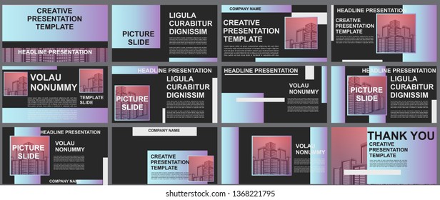 Presentation and slide layout background. elements for slide presentations on a black Background. Use for business annual report, brochure, flyer, marketing, leaflet, advertising, modern style.Vector