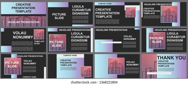Presentation and slide layout background. elements for slide presentations on a black Background. Use for business annual report, brochure, flyer, marketing, leaflet, advertising, modern style.Vector