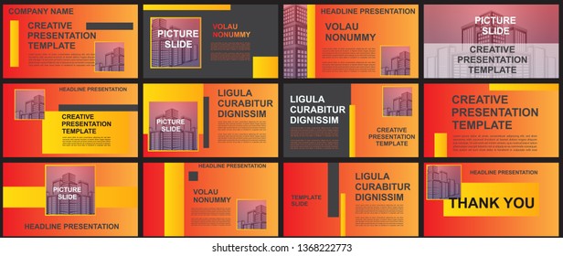 Presentation and slide layout background. elements for slide presentations on a yellow Background. Use for business annual report, brochure, flyer, marketing, leaflet, advertising, modern style.Vector