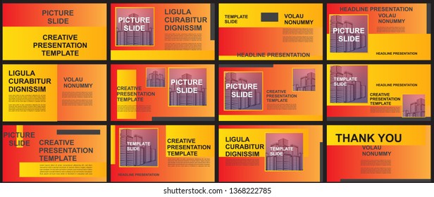 Presentation and slide layout background. elements for slide presentations on a yellow Background. Use for business annual report, brochure, flyer, marketing, leaflet, advertising, modern style.Vector