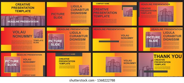Presentation and slide layout background. elements for slide presentations on a yellow Background. Use for business annual report, brochure, flyer, marketing, leaflet, advertising, modern style.Vector
