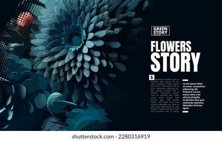 Presentation and slide layout background with floral design. Template ready for use for business keynote, presentation, slide, marketing or leaflet