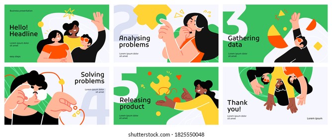 Presentation and slide layout background. Green design template with business people. Use for business annual report, flyer, marketing, leaflet, advertising, brochure, modern style. Vector