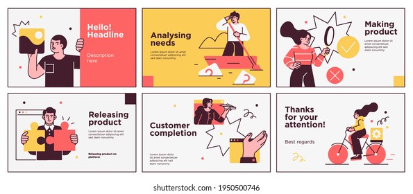 Presentation and slide layout background. Yellow design template with business people. Use for business annual report, flyer, marketing, leaflet, advertising, brochure, modern style. Vector