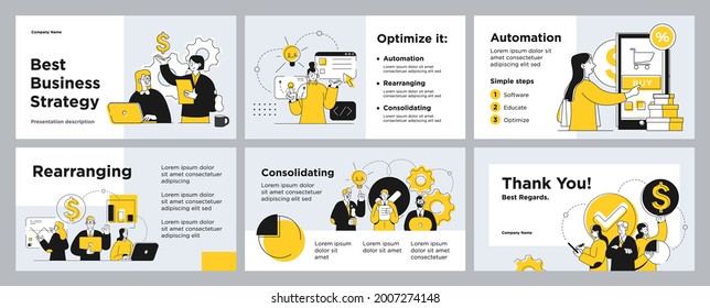 Presentation and slide layout background. Yellow design template with business people. Use for business annual report, flyer, marketing, leaflet, advertising, brochure, modern style. Vector