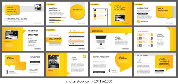 Presentation Slide Layout Template Design Yellow Stock Vector (Royalty ...