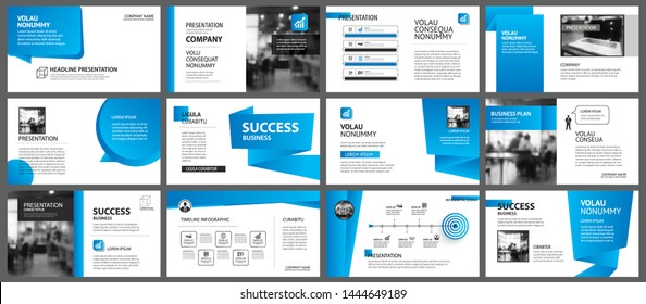 Presentation and slide layout template. Design blue gradient in paper shape background. Use for business annual report, flyer, marketing, leaflet, advertising, brochure, modern style.