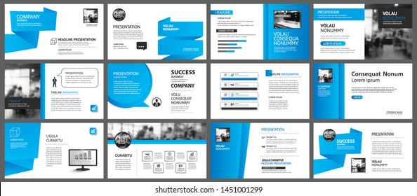 Presentation and slide layout template. Design blue gradient in paper shape background. Use for business annual report, flyer, marketing, leaflet, advertising, brochure, modern style.