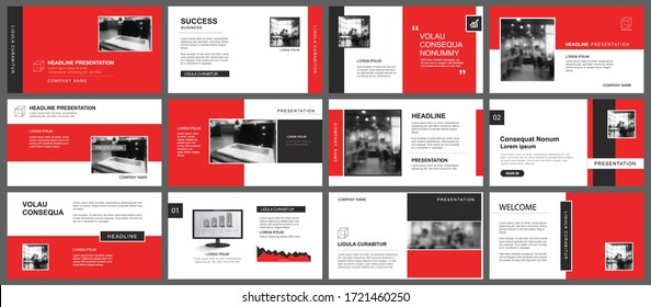 Presentation and slide layout template. Design red geometric background. Use for business annual report, flyer, marketing, leaflet, advertising, brochure, modern style.