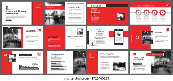 Presentation and slide layout template. Design red geometric background. Use for business annual report, flyer, marketing, leaflet, advertising, brochure, modern style.