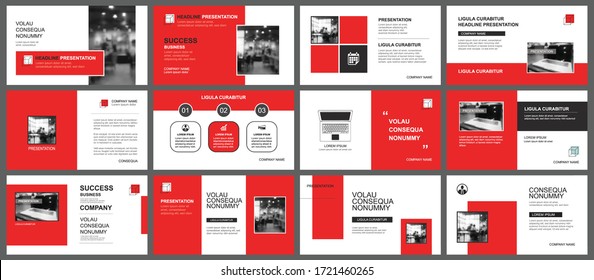 Presentation and slide layout template. Design red geometric background. Use for business annual report, flyer, marketing, leaflet, advertising, brochure, modern style.