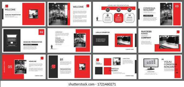 Presentation and slide layout template. Design red geometric background. Use for business annual report, flyer, marketing, leaflet, advertising, brochure, modern style.