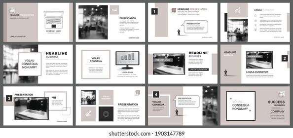 Presentation and slide layout template. Design brown pastel background. Use for business annual report, flyer, marketing, leaflet, advertising, brochure, modern style.