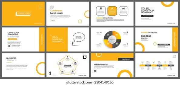 Presentation and slide layout template. Design yellow theme in background. Use for business annual report, flyer, marketing, leaflet, advertising, brochure, modern style.