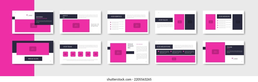 Plantilla de diseño moderno minimalista de diapositivas de presentación