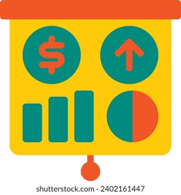 Presentation slide report Vector Flat Icon, suitable for business or investment or office purpose.