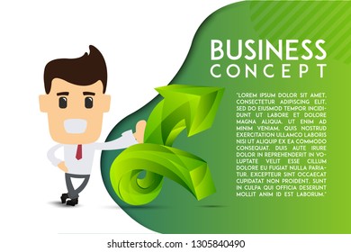Presentation slide template or banner images for websites, or apps. Business concept illustration. Business man illustration.Modern flat style. Vector - Vector Eps 10.