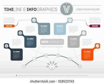 Presentation slide template or business infographic. Modern vector elements for advertising, web, print, magazine, media, marketing and brochure concepts.
