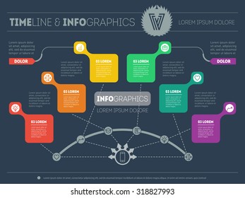 Presentation slide template or business infographic. Modern vector elements for advertising, web, print, magazine, media, marketing and brochure concepts.
