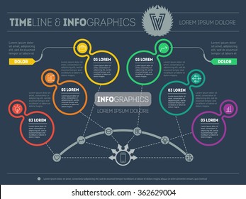 Presentation slide template or business infographic. Modern vector elements for advertising, web, print, magazine, media, marketing and brochure concepts.