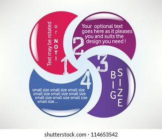 Presentation slide template editable at your choosing with your words. Numbered background 1,  2, 3, 4 one two three four. Business background. Slide concept. Vector illustration.