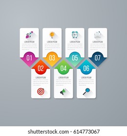 Presentation slide template editable at your choosing with your words EPS10. Numbered background 7 options. Business infographic. Slide concept. Vector illustration.