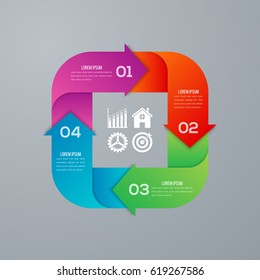 Presentation slide template editable at your choosing with your words EPS10. Numbered background 1, 2, 3, 4 one two three four. Business infographic. Slide concept. Vector illustration.