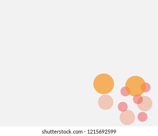 presentation slide template with light grey background with different sizes of colorful circles in orange and red. 5129