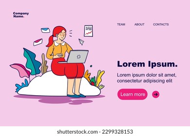 Presentation slide template, modern flat style, website design, business, illustrations, vector