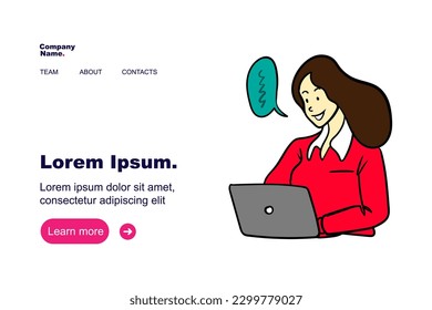 Presentation slide template, modern flat style, website design, business, illustrations, vector