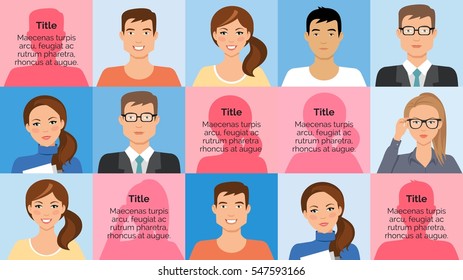 Presentation slide template with portraits