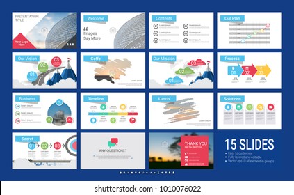 Presentation slide template for your company with infographic elements, design cover all styles and creative used to provide your audience with a quick overview of your business plan idea to investor.