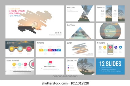 Presentation slide template for your company with infographic elements, design cover all styles and creative used to provide your audience with a quick overview of your business plan idea to investor.