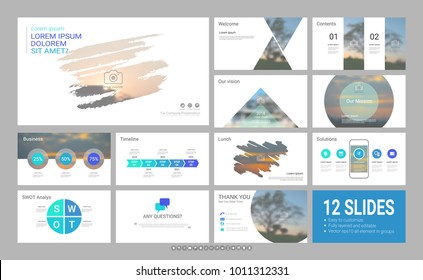 Presentation slide template for your company with infographic elements, design cover all styles and creative used to provide your audience with a quick overview of your business plan idea to investor.