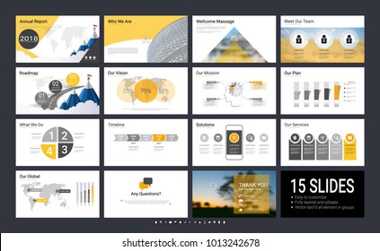 Presentation slide template for your company with infographic elements, design cover all styles and creative used to provide your audience with a quick overview of your business plan idea to investor.