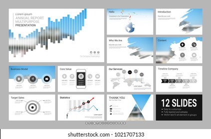 Presentation slide template for your company with infographic elements, design cover all styles and creative used to provide your audience with a quick overview of your business plan idea to investor.