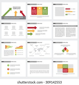 Presentation slide templates and business vector brochures