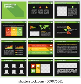 Presentation slide templates and business vector brochures