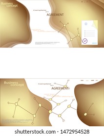 Presentation slide templates or hero banner images for websites, or apps. Business concept illustrations. Modern flat style. Vector