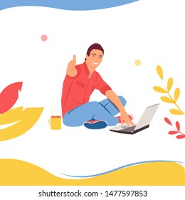 Presentation slide templates or hero banner images for websites, or apps. Business concept illustrations. Modern flat style. Vector