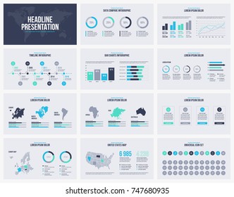 Presentation slides business vector template.