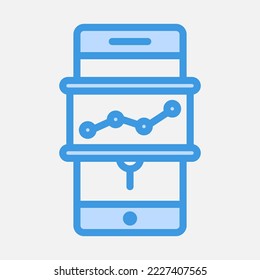 Presentation smartphone icon in blue style, use for website mobile app presentation
